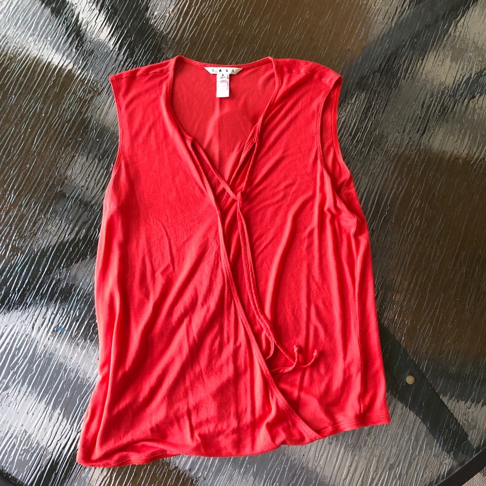 Cabi | Salmon Surplice Bubble Hem Tabn